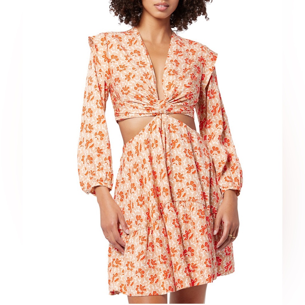 Joie Maeve Floral Cutout Long Sleeve Mini Dress- Sz 2